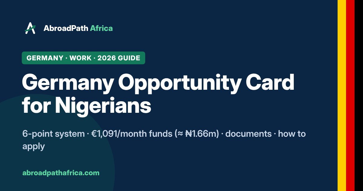 Germany Opportunity Card for Nigerians 2026 guide - points, funds in naira and how to apply
