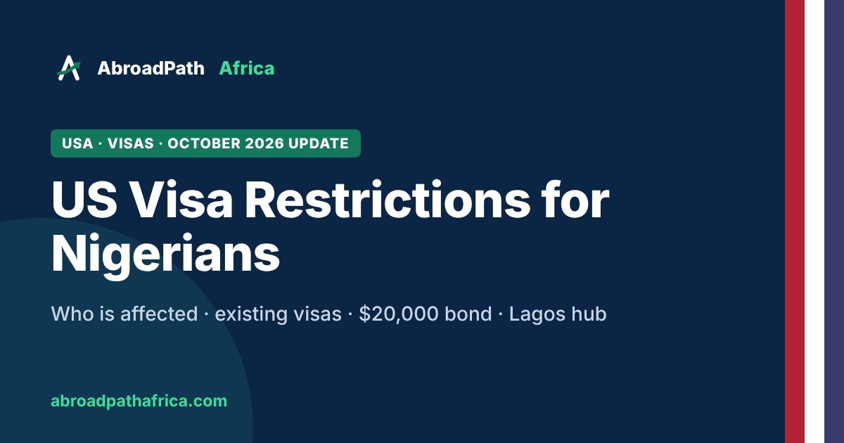 US visa restrictions for Nigerians 2026 - who is affected, existing visas, visa bond and Lagos visa hub